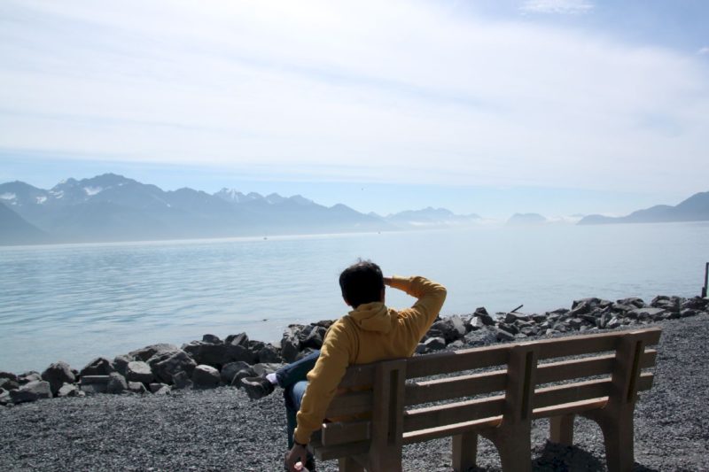 Misty ocean view from south tip of Seward