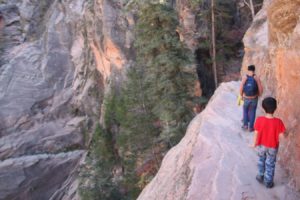 Hidden Canyon Trail on big rock